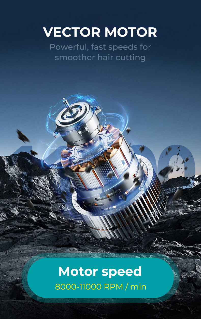 Professional Electric Hair Clipper With Digital Display Speed_voghion.com