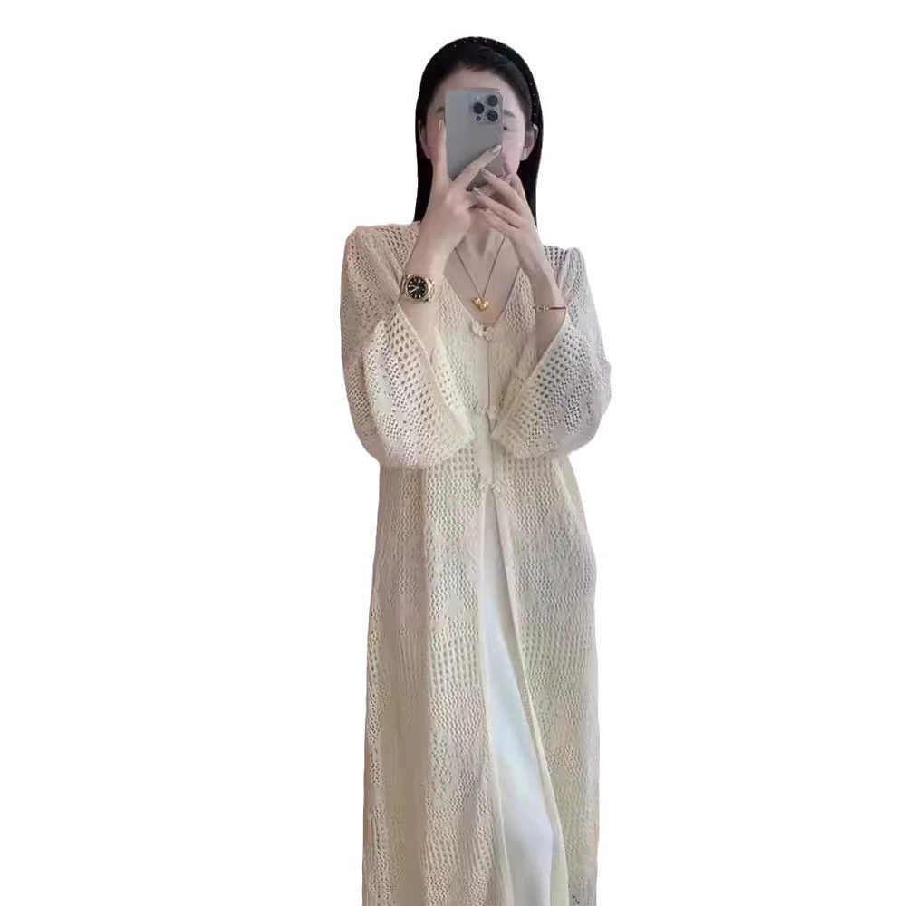New Chinese style long blouse women's national style cool Buddhist Zen cardigan lazy relaxed dress summer