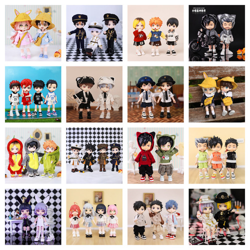 Full series OB11 children's clothing kindergarten set 12 pieces plain body wearable kindergarten clothes children's clothing wholesale without shoes and socks