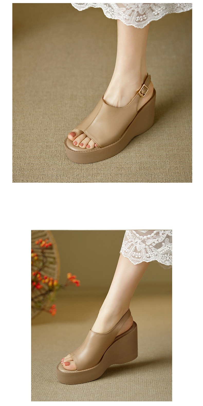 Sandal cao gót nữ mũi nhọn hở ngón, đế xuồng dày, quai một chữ, gót 9 cm — đen chi tiết 9