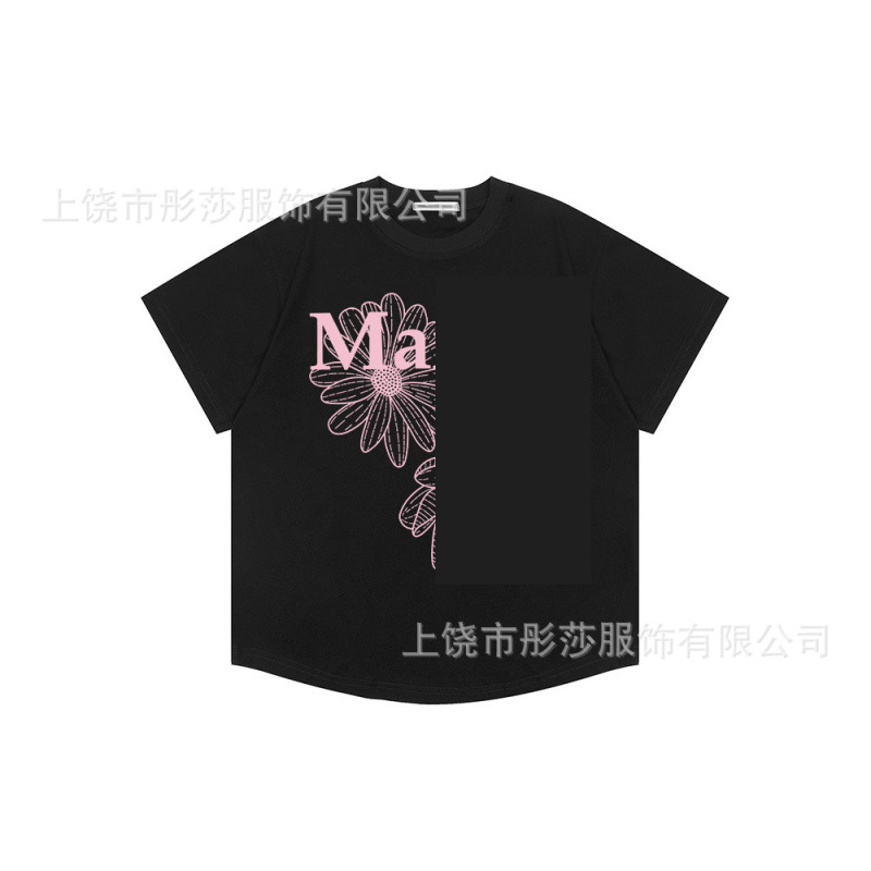 2025 新ゴールドハイシルバー同スタイルマルディ半袖デイジー Tシャツダックスフントカップル多用途トップ女性ルーズ|undefined