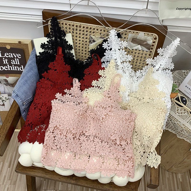 Pure Sexy Lace Camisole One-piece Chest Pad Tube Top Women's Outer Wear Top