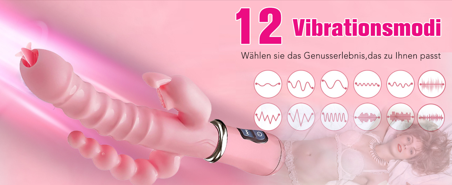 Tongue-Licking Triple-Head Rabbit Vibrator, Multi-Frequency Rechargeable Handheld Massager for Women and Couples — detail image 3