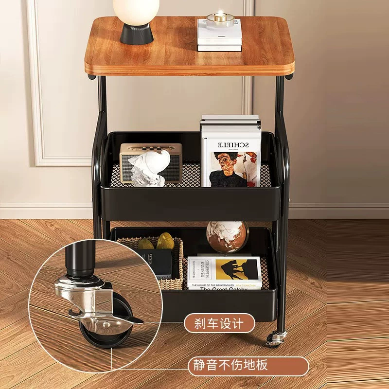 Cart, multilayer storage system for bed