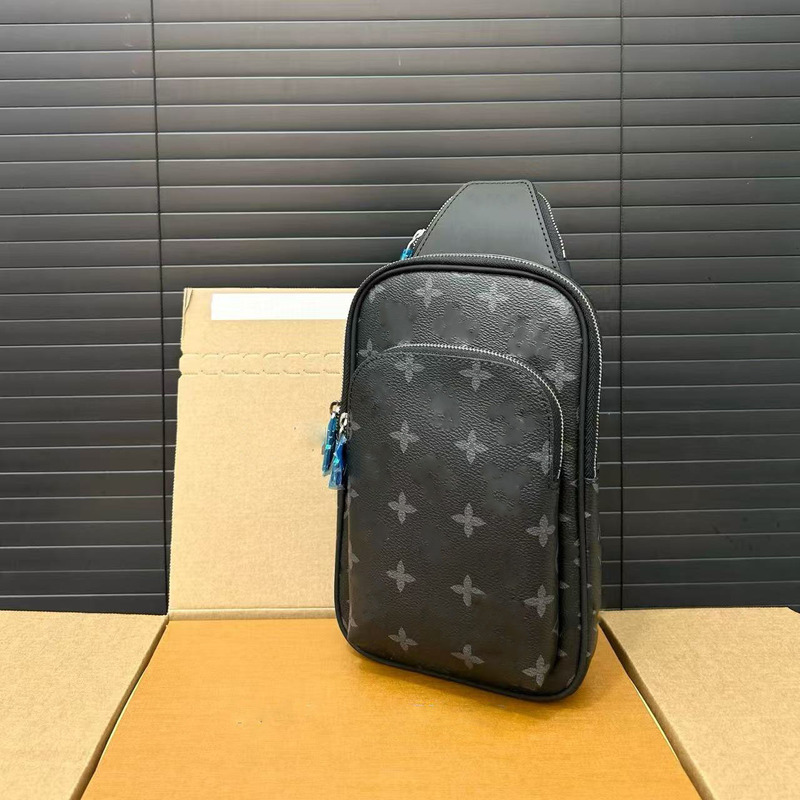 新しいメンズチェストバッグクラシックチェック柄バッグショルダーバッグメッセンジャーバッグファッションチェストバッグトレンドメンズバッグ大容量チェストバッグ|undefined