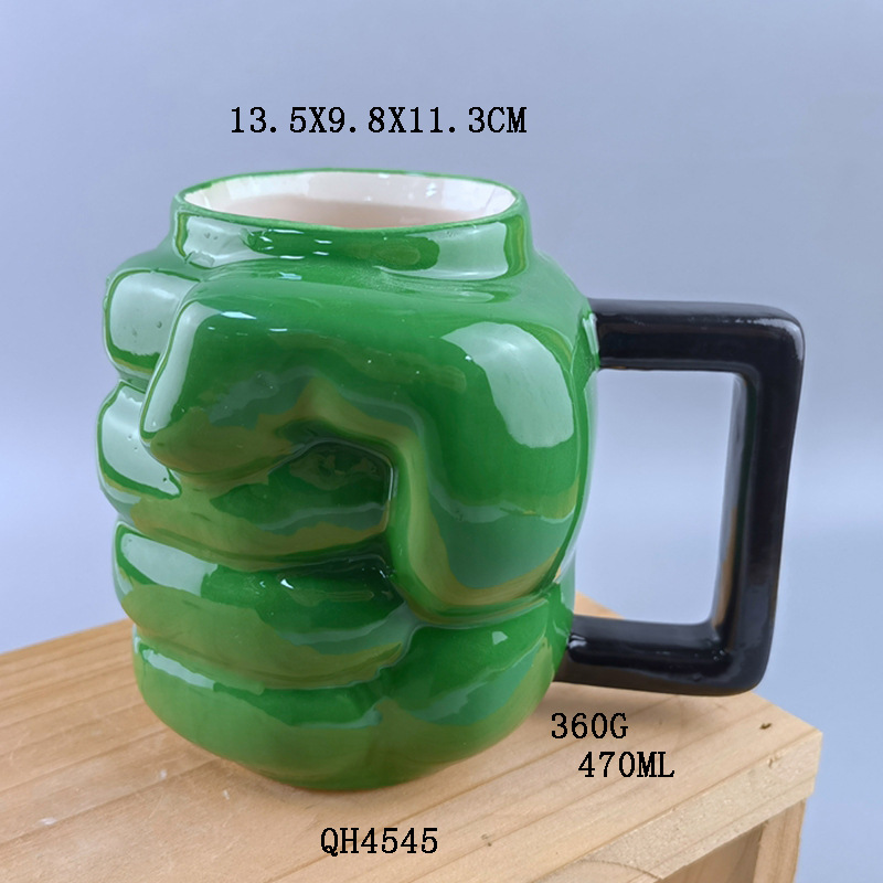Marvel verde gigante Haoke puño Taza de cerámica taza de agua taza de café taza de gran capacidad puño verde taza de té