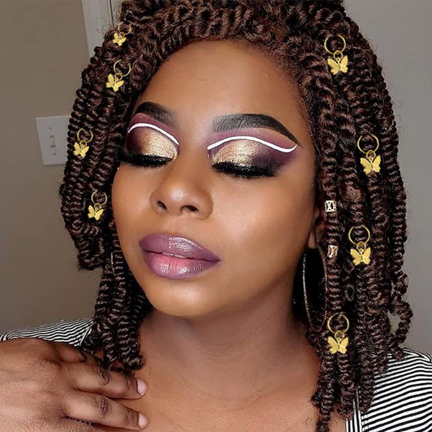 Joyas DIY accesorios joyas pelucas reggae trenzas sucias accesorios de decoración de primavera toque de pelo colgante mariposa hueco