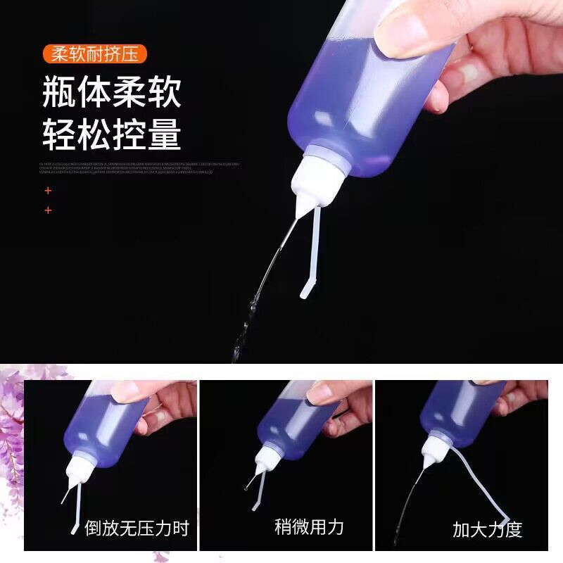 スポット卸売りPEピンホールカバープラスチックボトル精油充填顔料ボトル尖口ディスペンサー押出分注針管ボトル