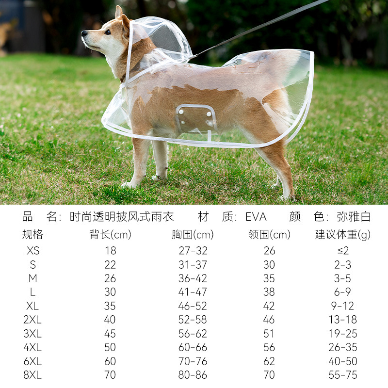Perro moda transparente impermeable estilo capa perro mediano y grande Golden Retriever fuera poncho impermeable mascota lluvia ropa para perros