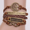 Bronze woven bracelet with letters, English letters, suitable for import