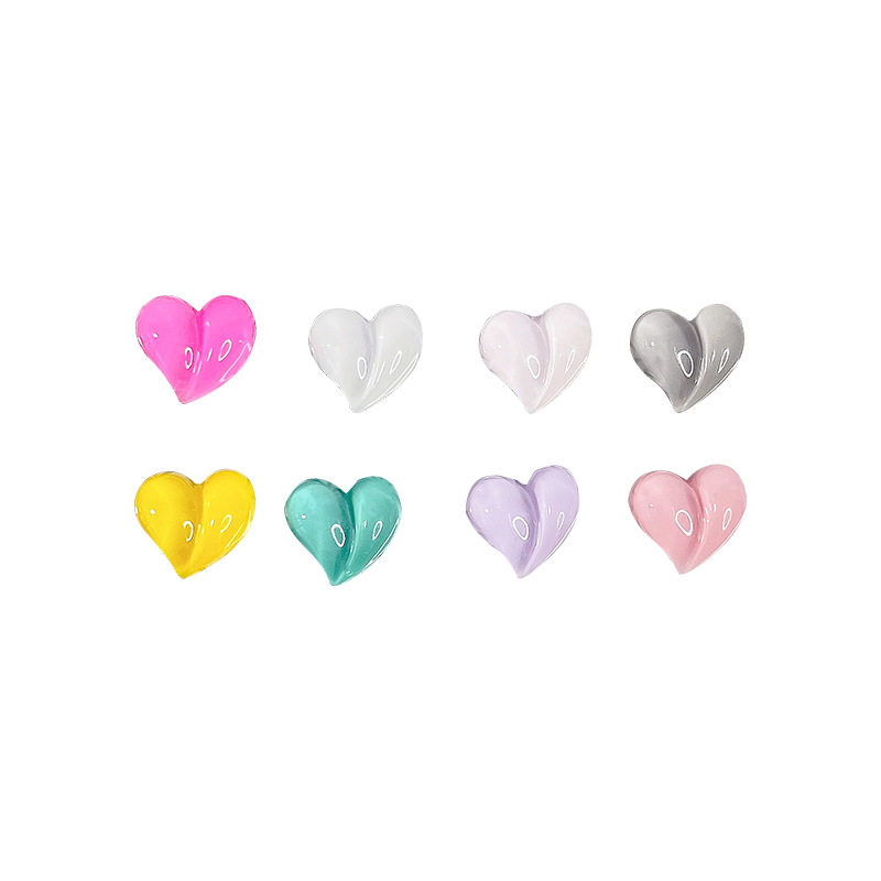 Arte de uñas melocotón corazón 10 unidades nuevo amor Aurora magia color tridimensional plano pequeño tamaño pedo melocotón uñas joyería