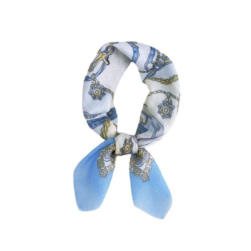 58 cotton and linen small square scarf for women in spring, autumn and summer, Korean small fresh Korean style artistic scarf, headband, small scarf