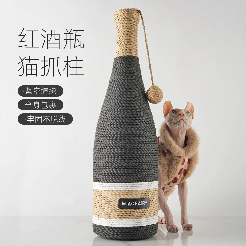 Бутылка вина кошачий скалолазание кошачий держатель вертикальный держатель с присоской шлифовальные когти дразнить кошачий шарик игрушка кошачий веревка износостойкая