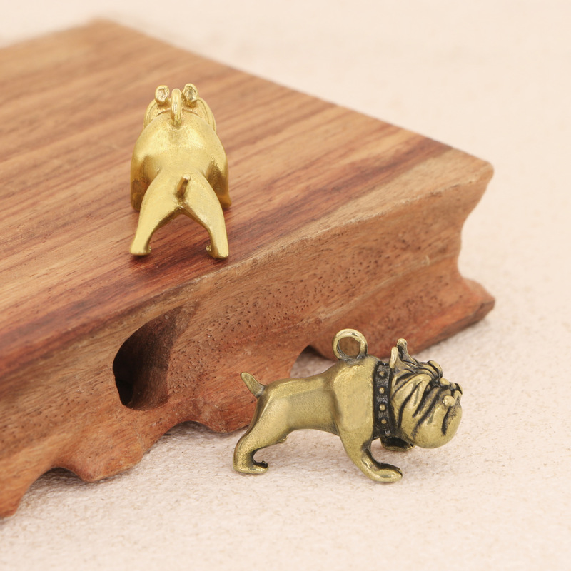 Handmade Solid Brass Keychain Pendant Pug Bug Bug Bug French Bulldog Key Pendant Pendant