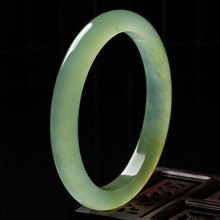 冰玉翠玉手镯子 冰润岫玉手镯女款镯子 蛇纹玉石平安镯饰品