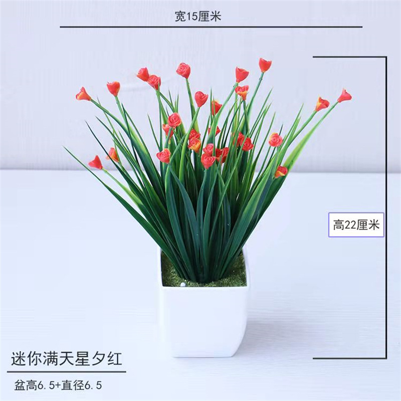 Pequeña imitación de flores falsas decoraciones de sala de estar decoración de mesa de té flores de plástico mano flores falsas plantas decoraciones