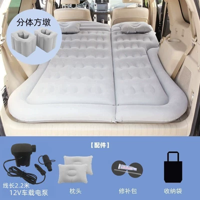 Bed, Off-Road Vehicle Backseat Sleeping | Vehicle-mounted inflatable bed - tailgate-and-rear-seat-dual-use-suv-honeycomb-gray-with-22m-pump-a-pair-of-square-piers