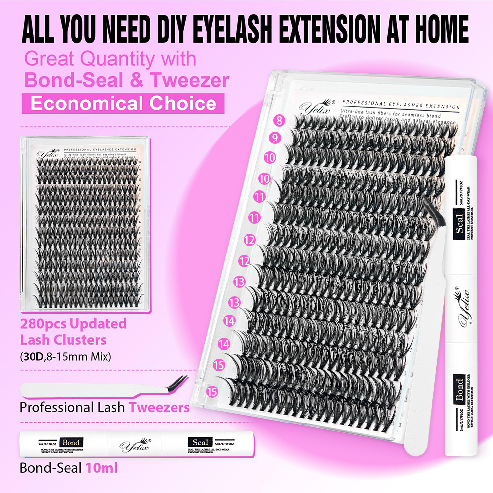 Europeas y estadounidenses falsas pestañas 30D40D50D transfronterizas DIY 32 filas 640 ramas de pelo grueso libro de pestañas de comercio exterior