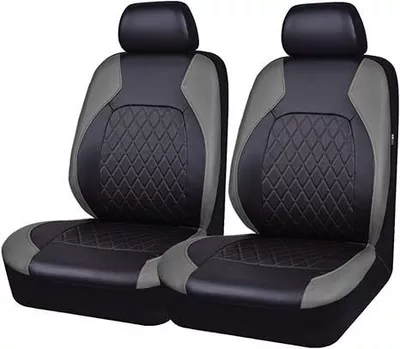 Cross-border best-selling single-line diamond-pattern car Universal seat cover - gray-4-piece-set-for-the-two-front-seats