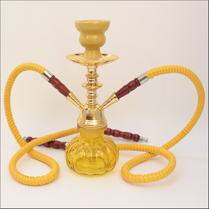跨境阿拉伯水烟全套双管玻璃烟枪shisha酒吧水烟壶烟筒配件
