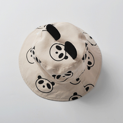 moinmlon Korean style cute panda style hat baby cotton breathable sun protection sun hat baby sunshade fisherman hat