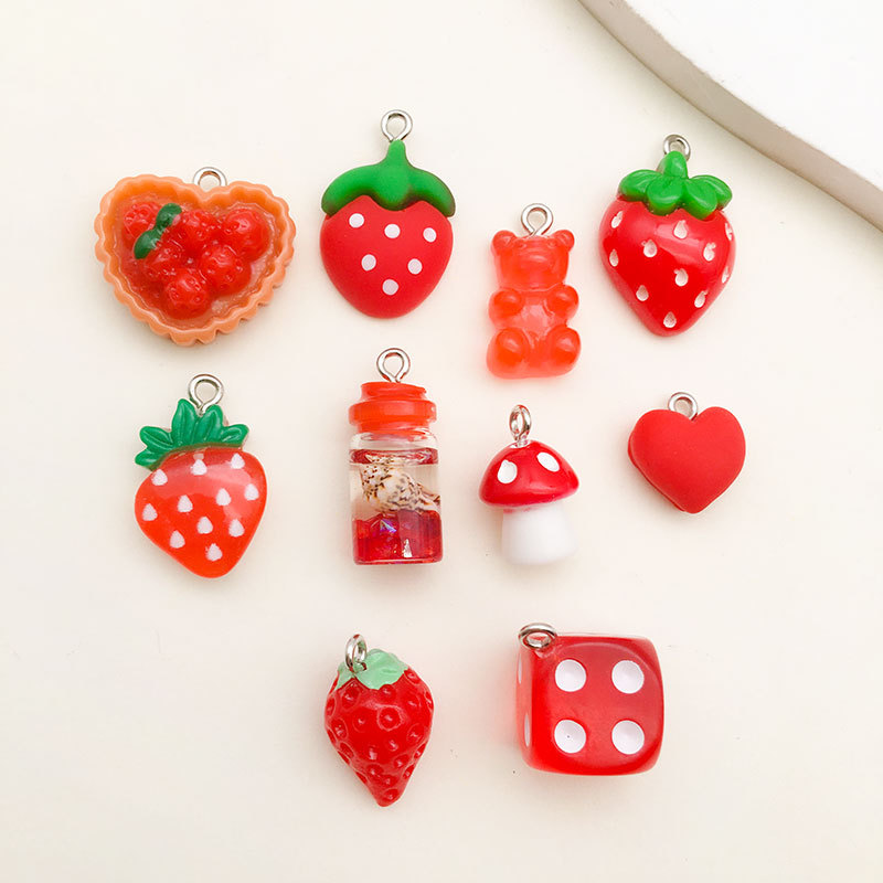 5g Weight Pendant Jewelry Making Type Top-Drilled Drill Orientation DIY Jewelry Accessories Classification Smooth Embellishment 1 Piece Quantity Resin Material Fruit, Bear Pattern Epoxy Design IG Style, Casual, Sweet Style 1 Piece Resin Fruit Bear Pendant 6