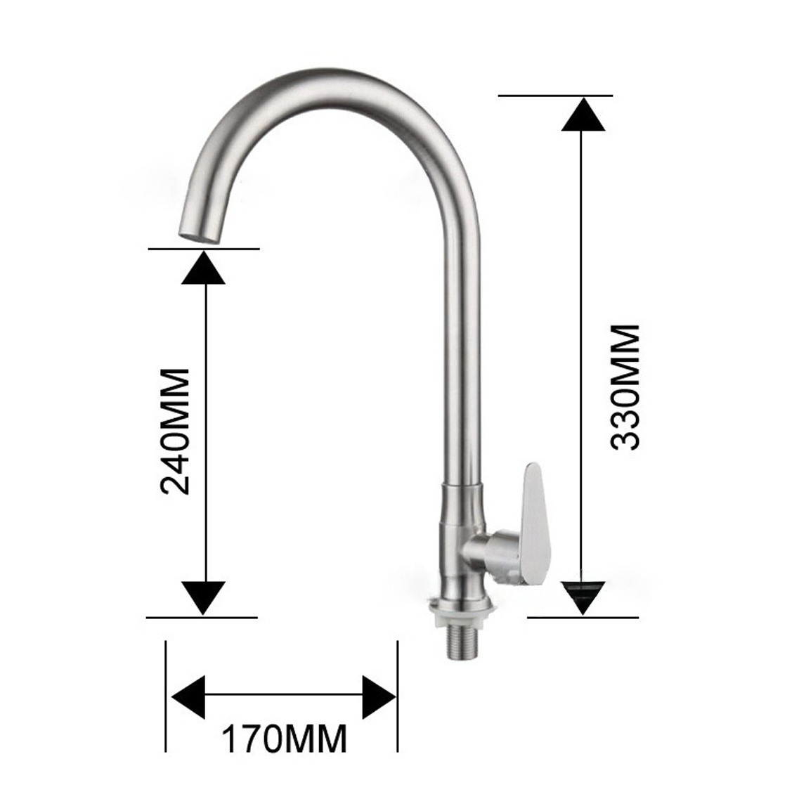 Acero inoxidable único grifo de agua fría de cocina caliente y frío hogar todo cobre válvula de mezcla de agua interruptor de doble propósito lavabo de verduras grifo de agua