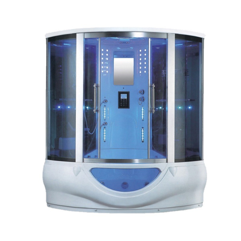 Sala de vapor húmeda en forma de abanico Sala de ducha de vapor de 1,5 m Sala de ducha integrada Sauna Sala de vapor de sudor