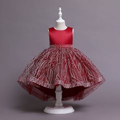 Child's dress, princess dress, evening gown, ball gown, flower child piano performance dress, one-shoulder, little host.