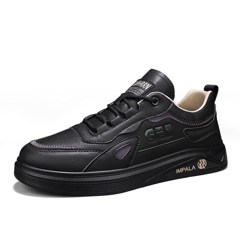 Zapatos de skate para hombres primavera 2025 nuevos zapatos de cuero para hombres zapatos blancos para estudiantes jóvenes zapatos de moda casuales para hombres