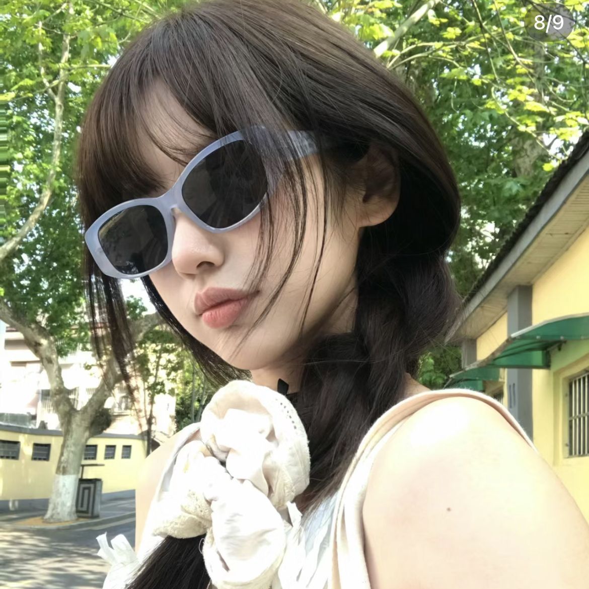 Gafas de sol con sombra para mujer, protección UV de alta calidad, marco pequeño, gafas de sol de ojo de gato retro transfronterizas 2024 nuevo estilo al por mayor