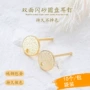 包金保色手工平面耳钉