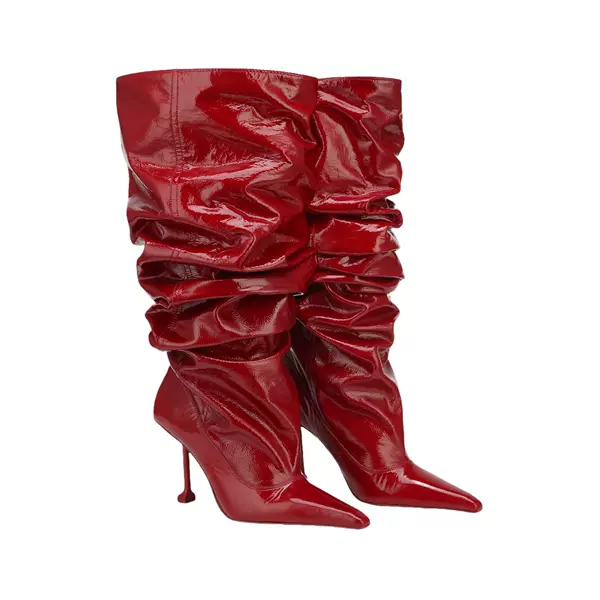 High-Heeled Long Boots with Large Tube Circumference, European and American Hot Girls' Square-Toe Stiletto Boots, Cross-Border Catwalk Party Fashion Boots