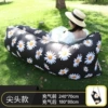 Black daisy pillow