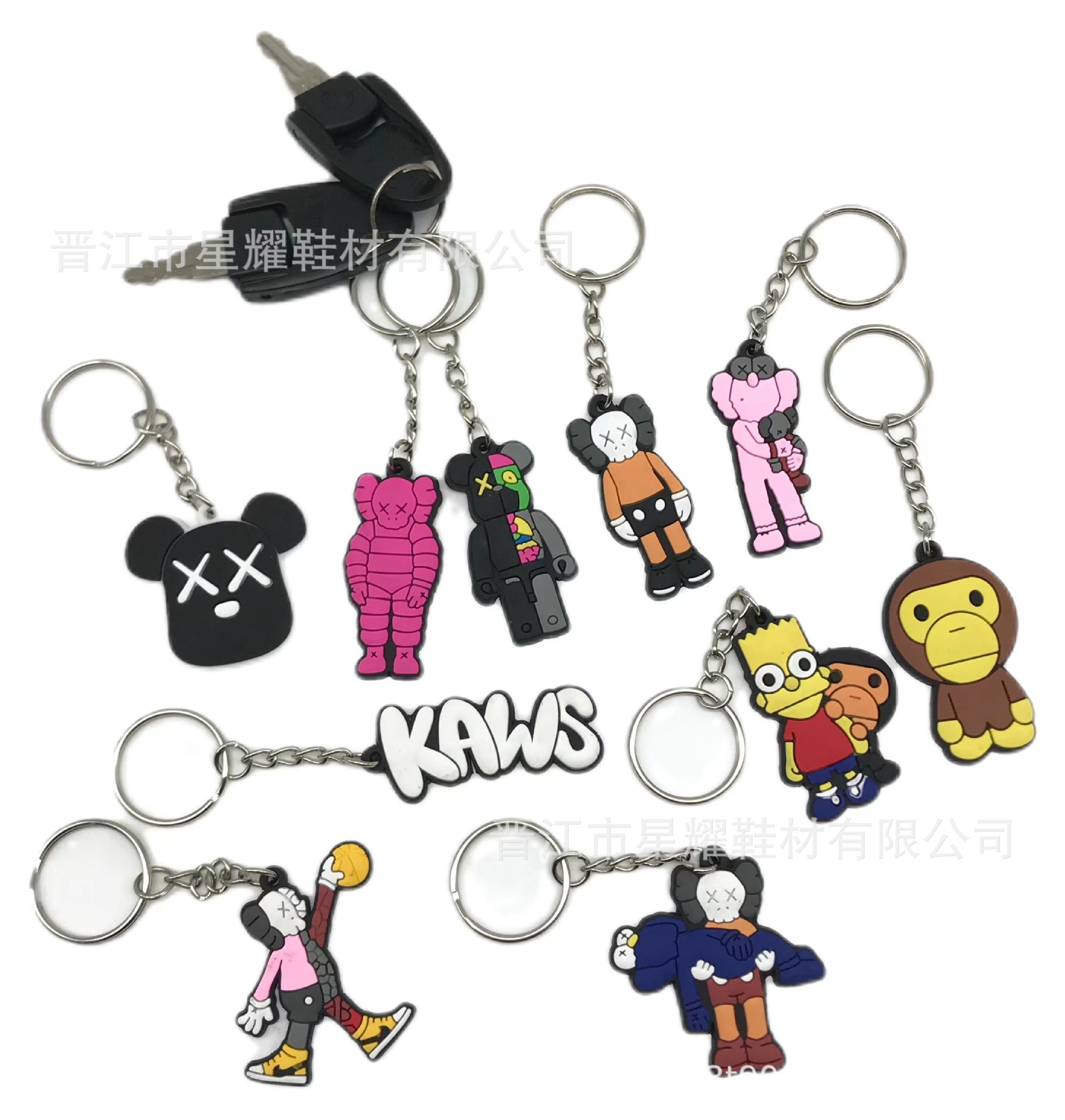 暴力熊钥匙扣DIY配件箱包配饰PVC软胶挂件配件跨境