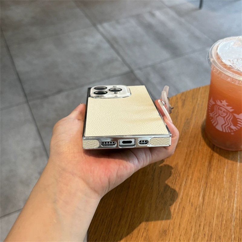 电镀荔枝纹适用iPhone16pro手机壳苹果15pro皮纹14pro高级感13pro|undefined