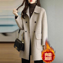 毛呢外套女士装秋冬季2025年新款小个子夹棉加厚爆款中长呢子大衣