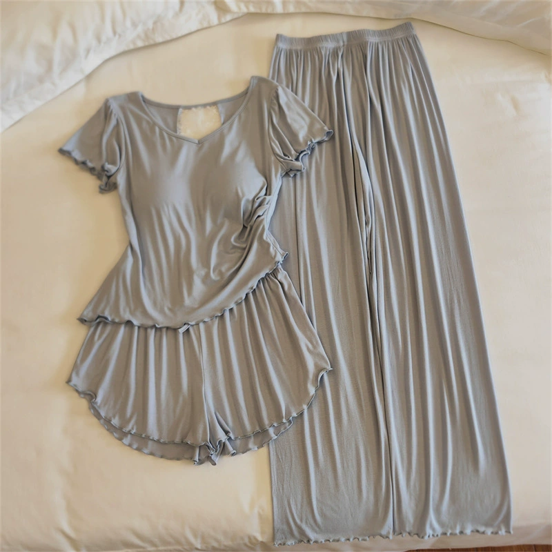 Top with cups, spring pijama, summer sexy thin set