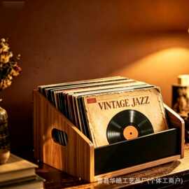 木质展示架唱片存放架子CD收纳盒桌面分格光碟储物柜