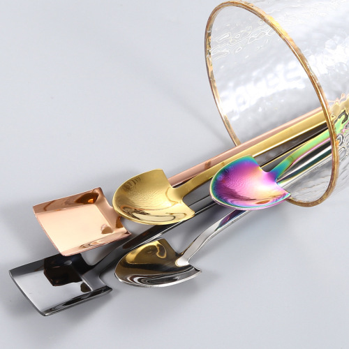 New 304 stainless steel long handle spoon, shovel, children's spoon, stirring spoon, watermelon spoon, ice spoon, dessert coffee spoon