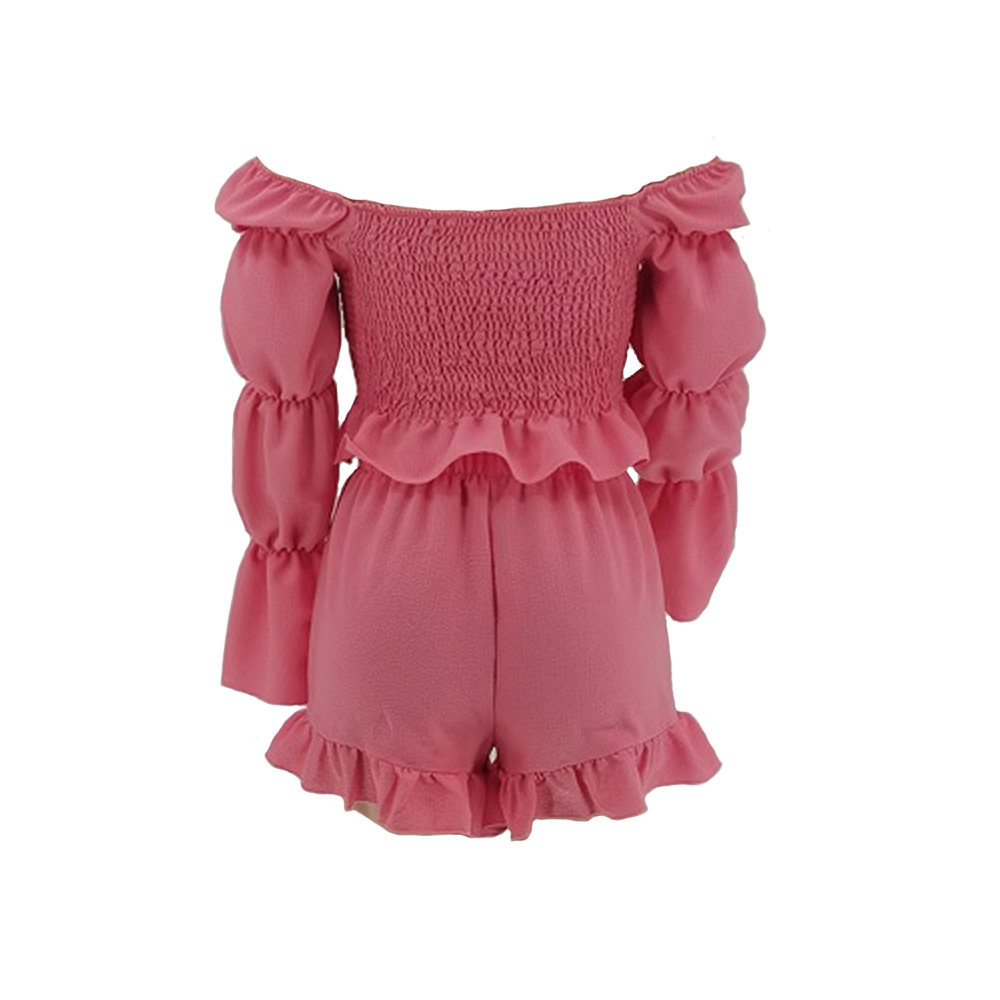175g Weight Long Sleeve Sleeve Length Polyester Fabric Type Shorts Co-ord Set Sets Type 2 Pieces Set Quantity Street Occasion V Neck Neckline Comfort Function Slim Fit Type Solid Color Pattern Summer Season Women's Gender Pleated Design Sexy Style Street Women's Sexy Solid Color Polyester Pleated Shorts Co-ord Set Shorts Sets 2
