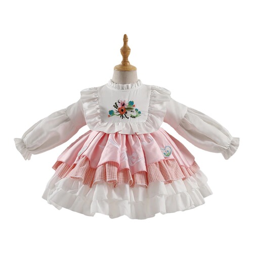 Branch Bud Children's Clothing 2024 Spring New Girls' Clothing Children Lolita Lolita Princess Dress Embroidered Puff Dress