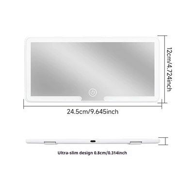 Smart Car Sunshade Vanity Mirror Led Light High-Definition Universal Portable Multi-Functional Three-Color Light Car Vanity Mirror (Sun visor rearview mirror) - led-light-white-shell-cool-white-three-level-dimming-245121cm
