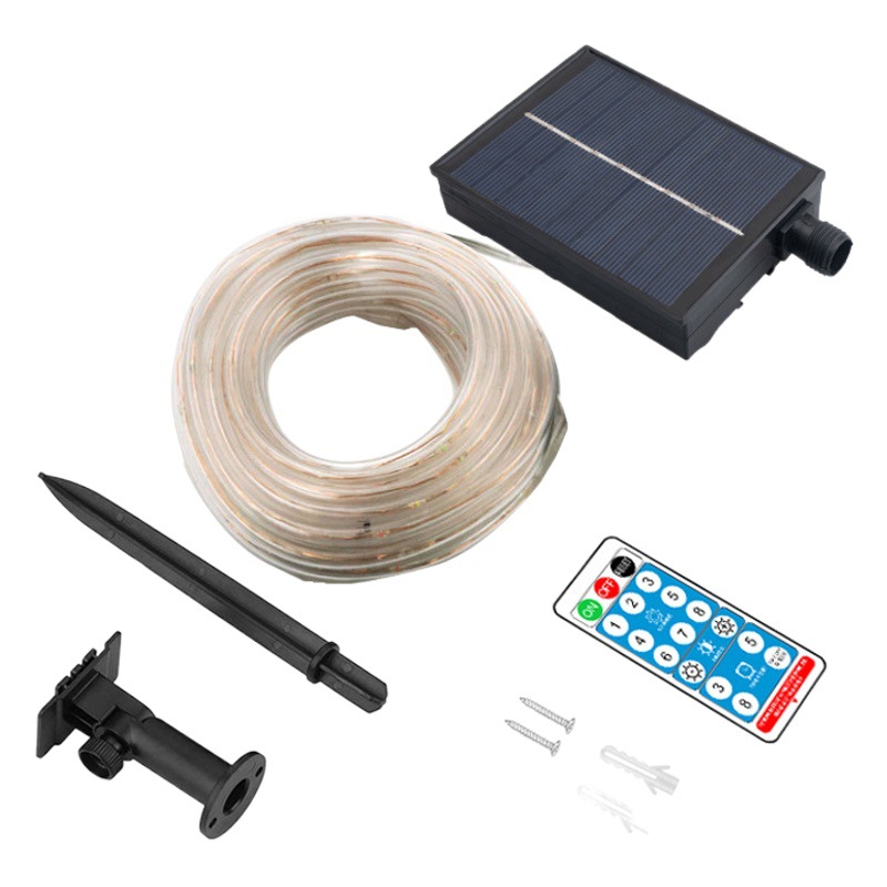 2023 nuevo tubo solar cadena LED impermeable al aire libre Cadena de luz de color PVC Arco Iris tubo jardín luz decorativa