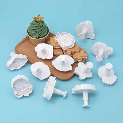  Sea Animal Series Cookie Mold DIY Baking Set Kitchen Household Creative Cake Mold Frosting