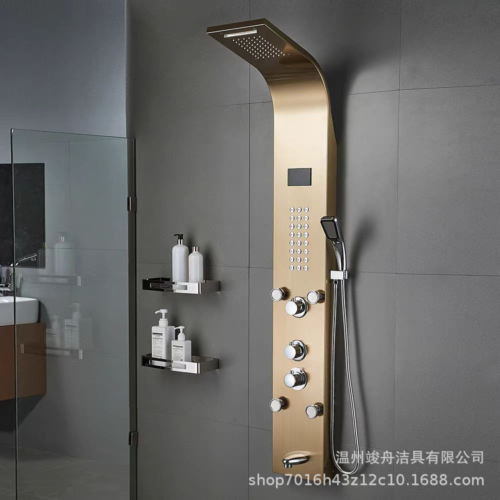 Pantalla de ducha Juego de ducha inteligente Ducha integrada Juego de baño de salida de agua multifuncional de cinco velocidades