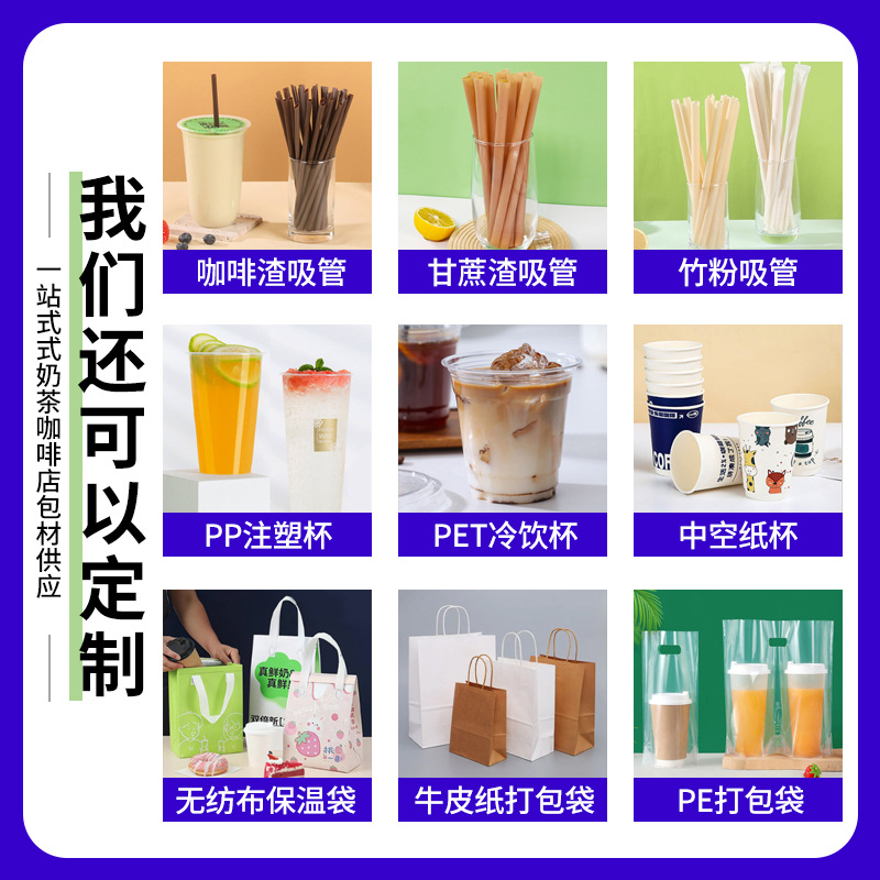 Vaso de Plástico Desechable para Llevar de PET con Tapa y Pajita, Personalizable para Cafetería y Bebidas Frías