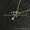 Square Sugar - Gold with Blue Diamonds