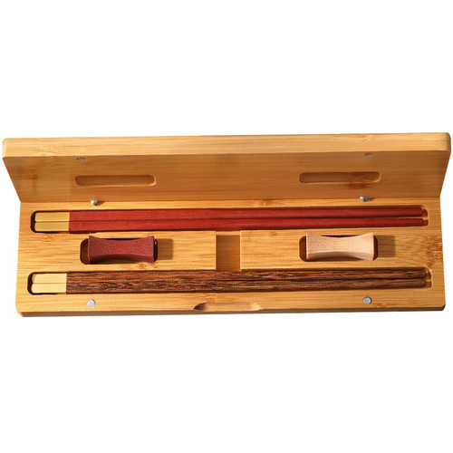 Redwood Chopsticks Gift Box Bamboo Box Set Chinese Style Engraving Tableware Set Business Moving Wedding Guest Gift