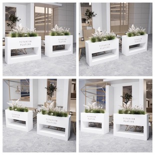 Outdoor Stainless Steel Flower Box Combination for Cafes, Hotels, Municipal Outdoor Flower Stands, and Real Estate Sales Offices with Iron Flower Troughs